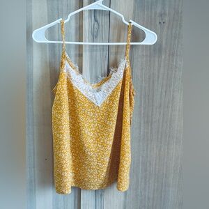 Abercrombie & Fitch Y2K Cami Top. Floral & Lace Orange/Yellow. Women’s Sz-M EUC
